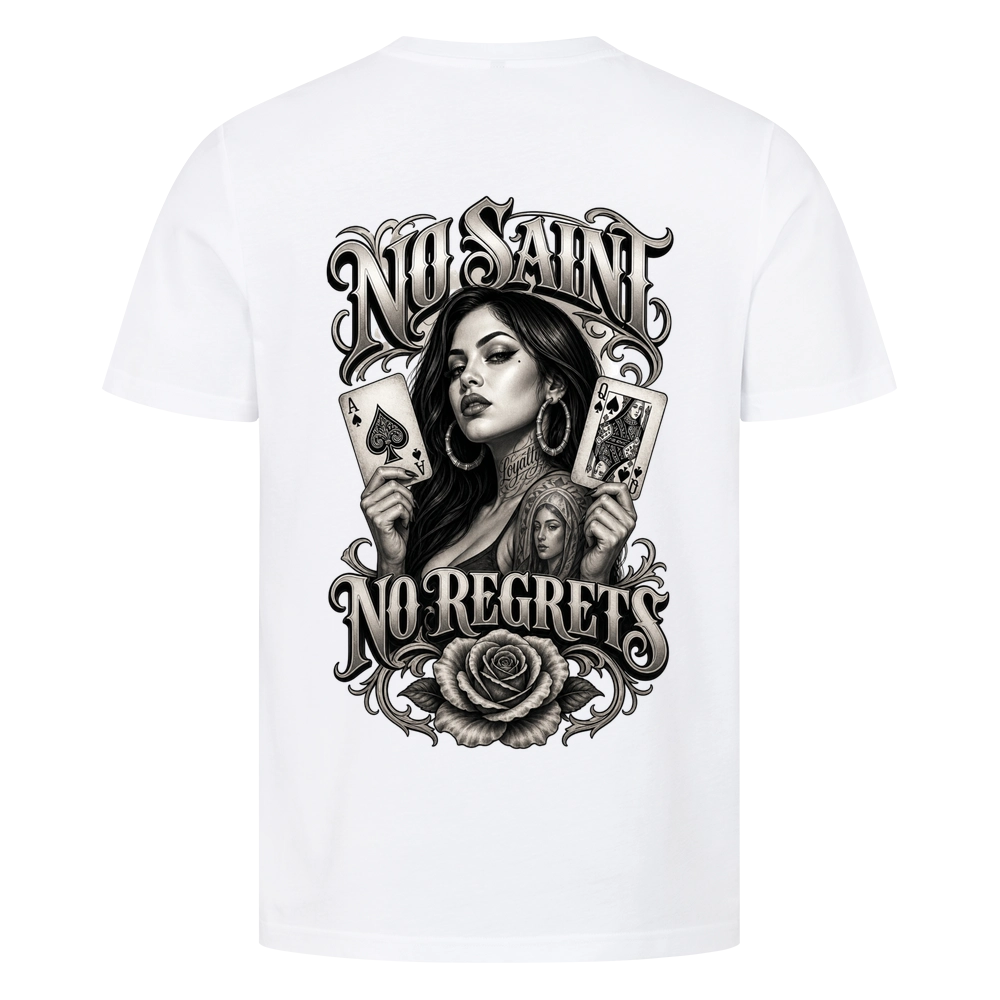 FRIÐUR No Saint No Regrets – Regular Fit T-Shirt