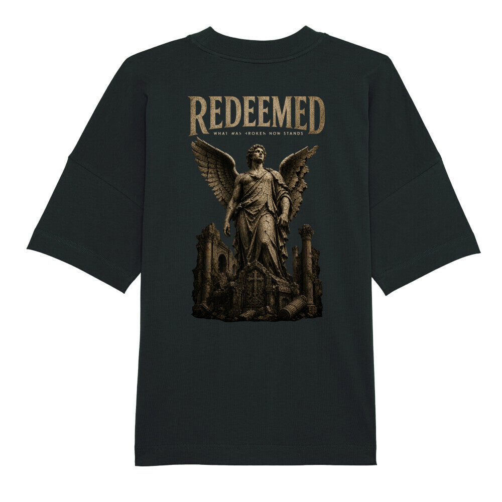 REDEEMED Organic Oversized T-Shirt – Vintage Angel Statue | Bio-Baumwolle