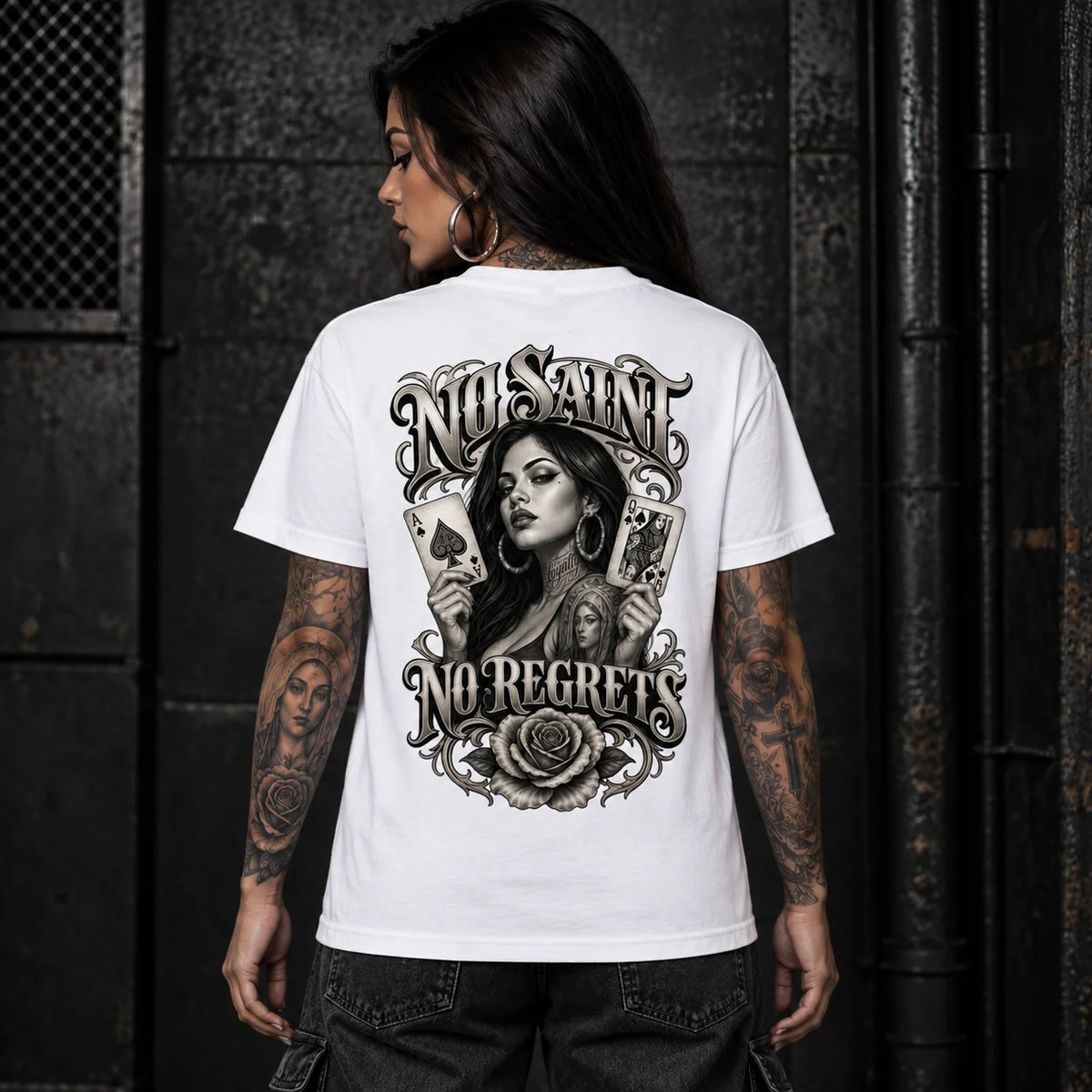 FRIÐUR No Saint No Regrets – Regular Fit T-Shirt