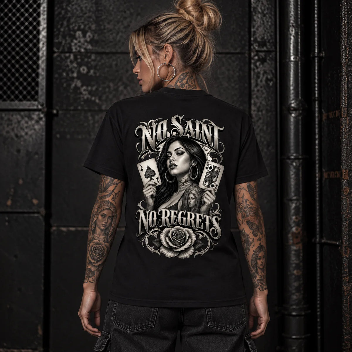 FRIÐUR No Saint No Regrets – Regular Fit T-Shirt