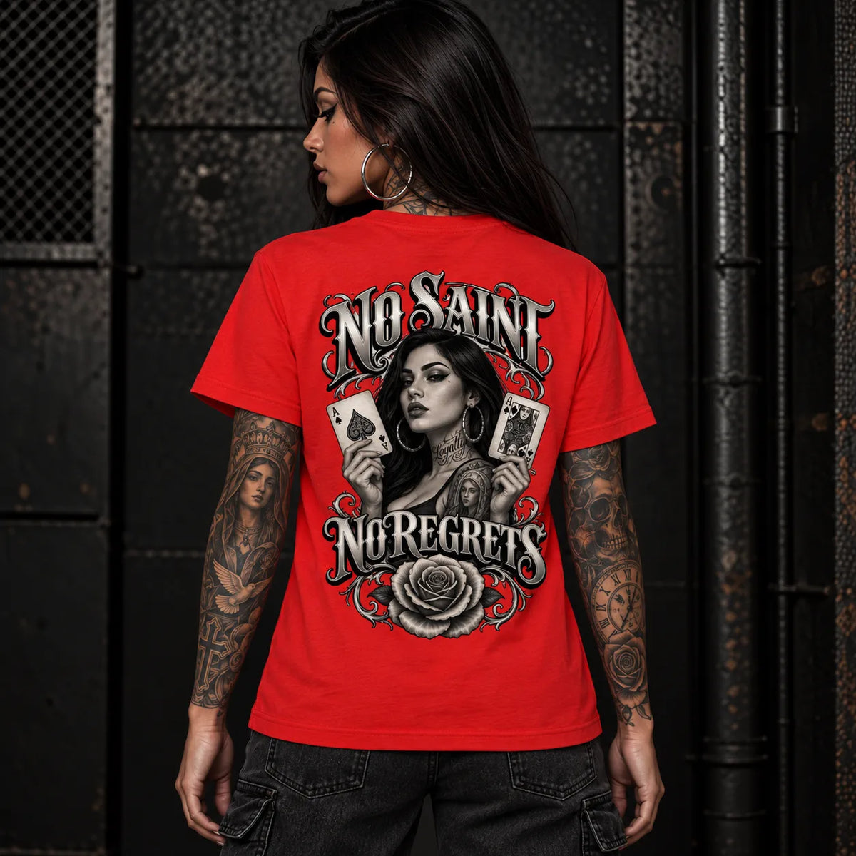 FRIÐUR No Saint No Regrets – Regular Fit T-Shirt