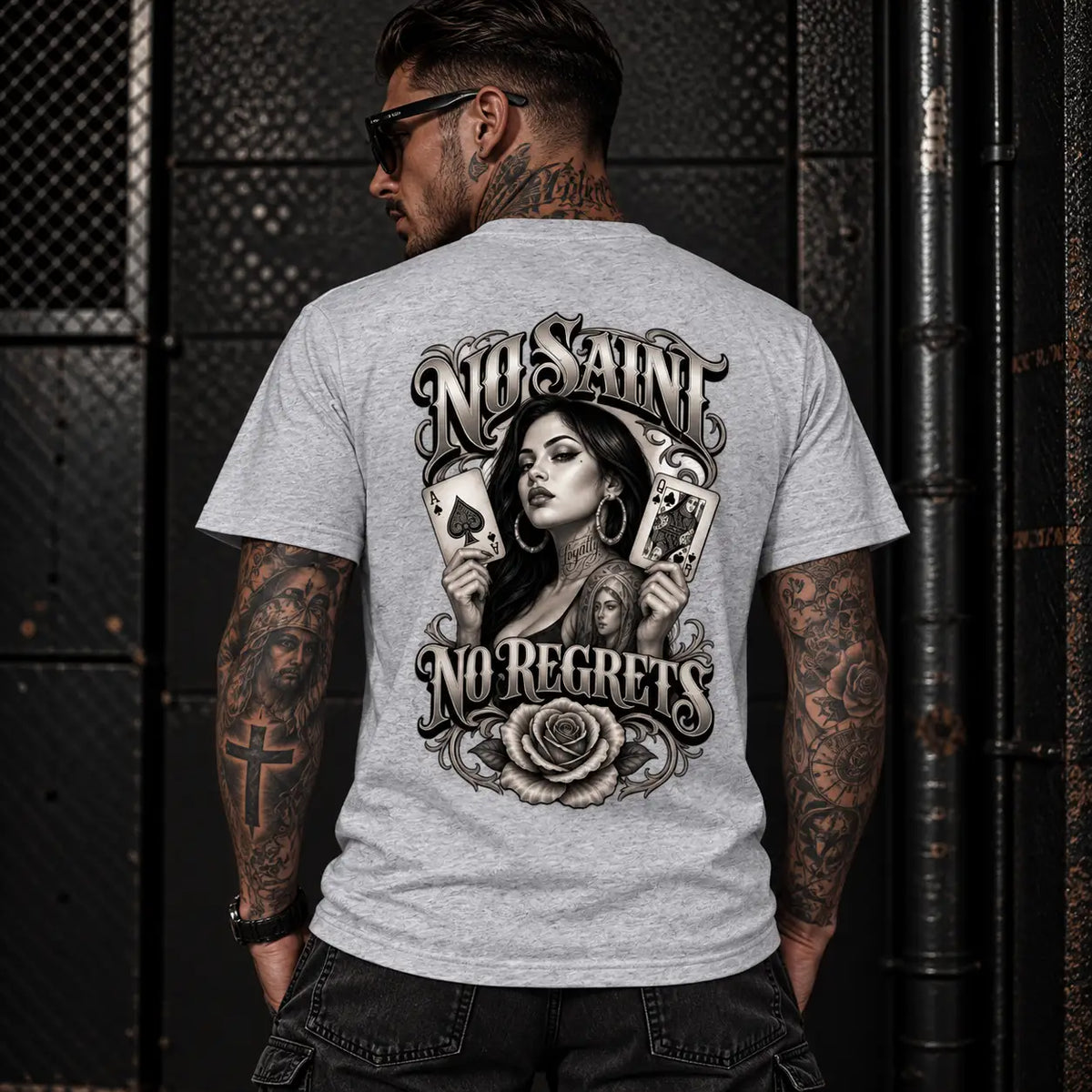 FRIÐUR No Saint No Regrets – Regular Fit T-Shirt