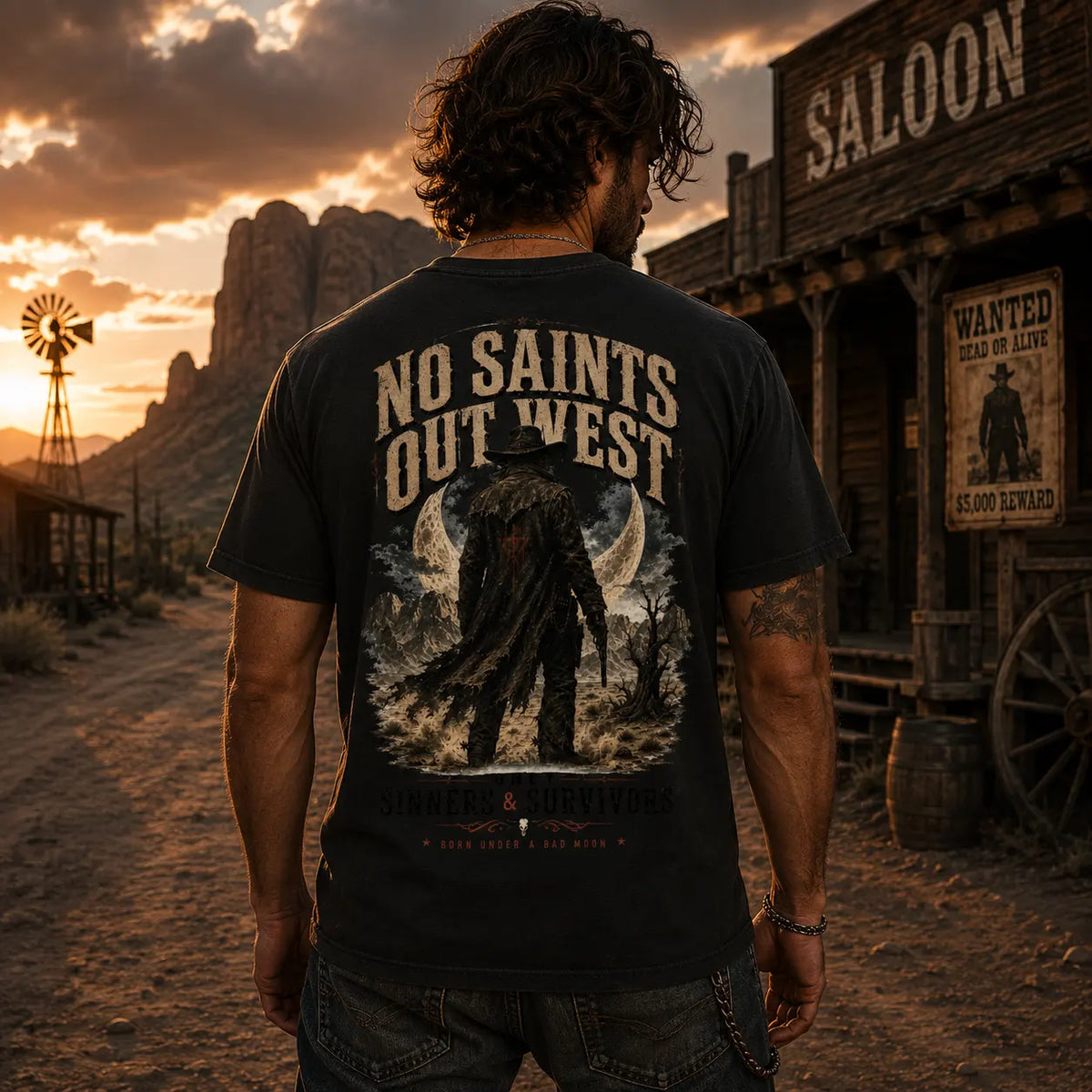 NO SAINTS OUT WEST – Premium T-Shirt  FÐR