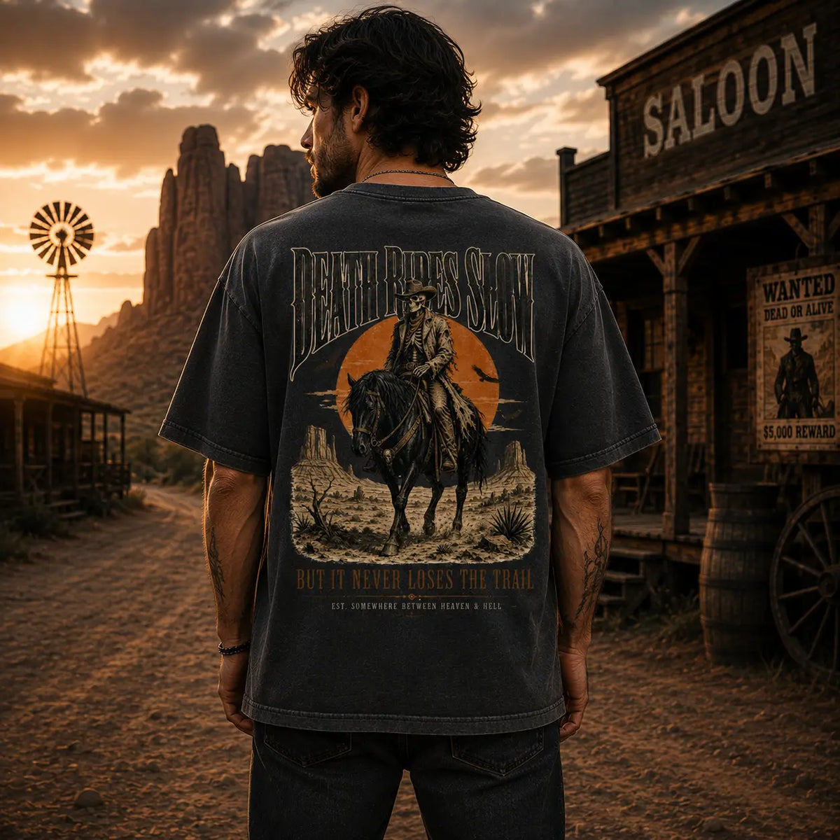 DEATH RIDES SLOW –  Oversized Shirt  FÐR