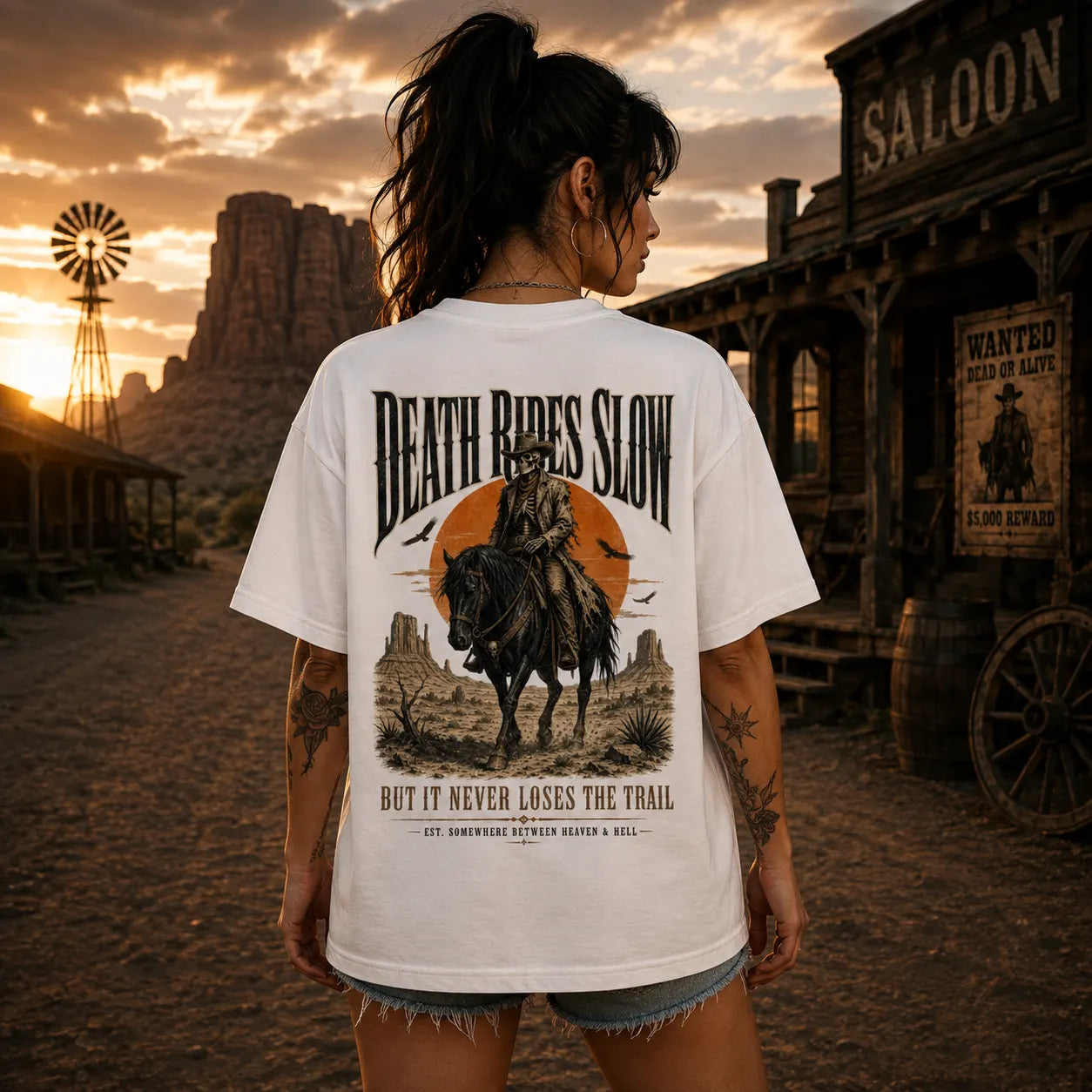 DEATH RIDES SLOW –  Oversized Shirt  FÐR