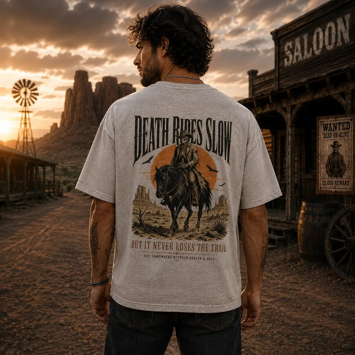 DEATH RIDES SLOW –  Oversized Shirt  FÐR