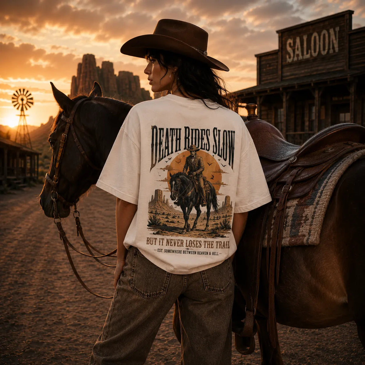 DEATH RIDES SLOW –  Oversized Shirt  FÐR