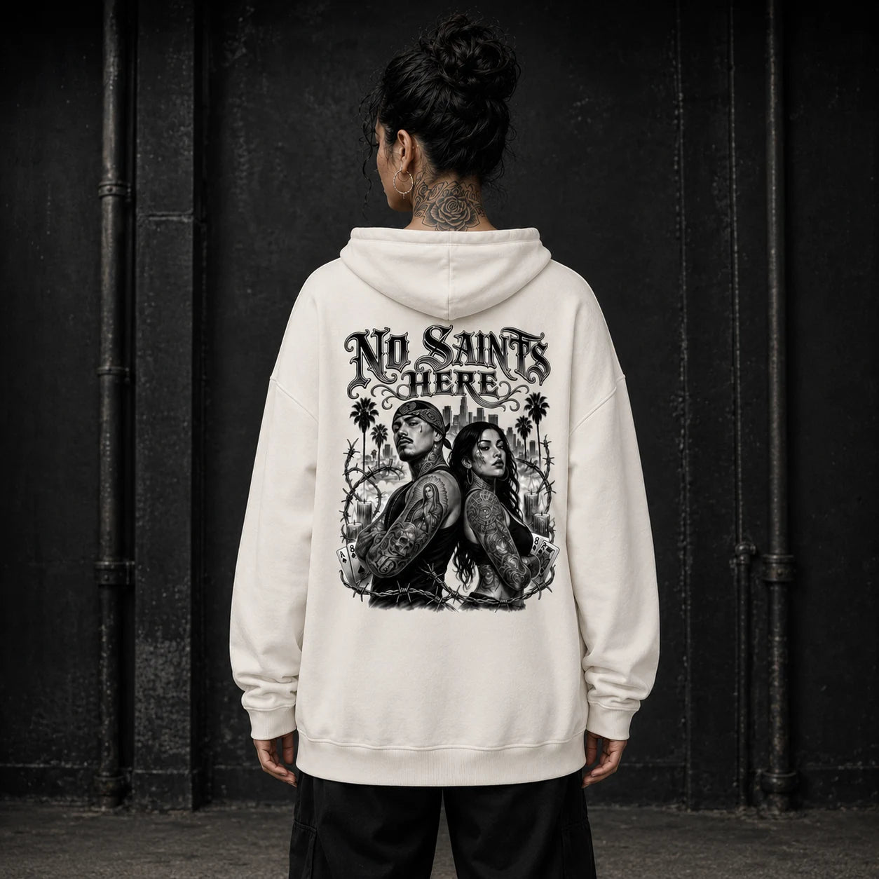 NO SAINTS HERE – Oversized Hoodie
