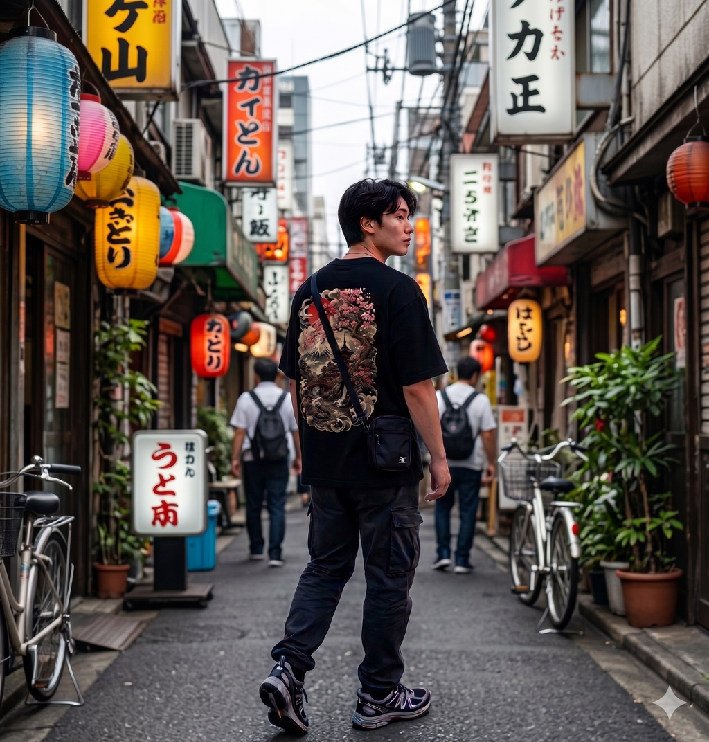 FÐR Oversized Shirt – Heavyweight Sakura Pagoda TOKYO UNDERGROUND