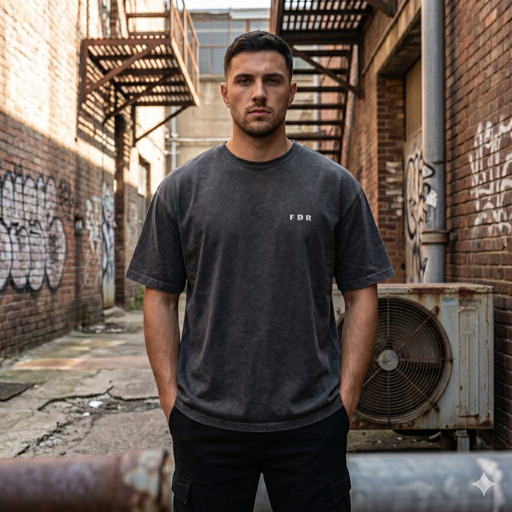 FDR Oversized Shirt – Heavyweight Bone Flames VACANCY