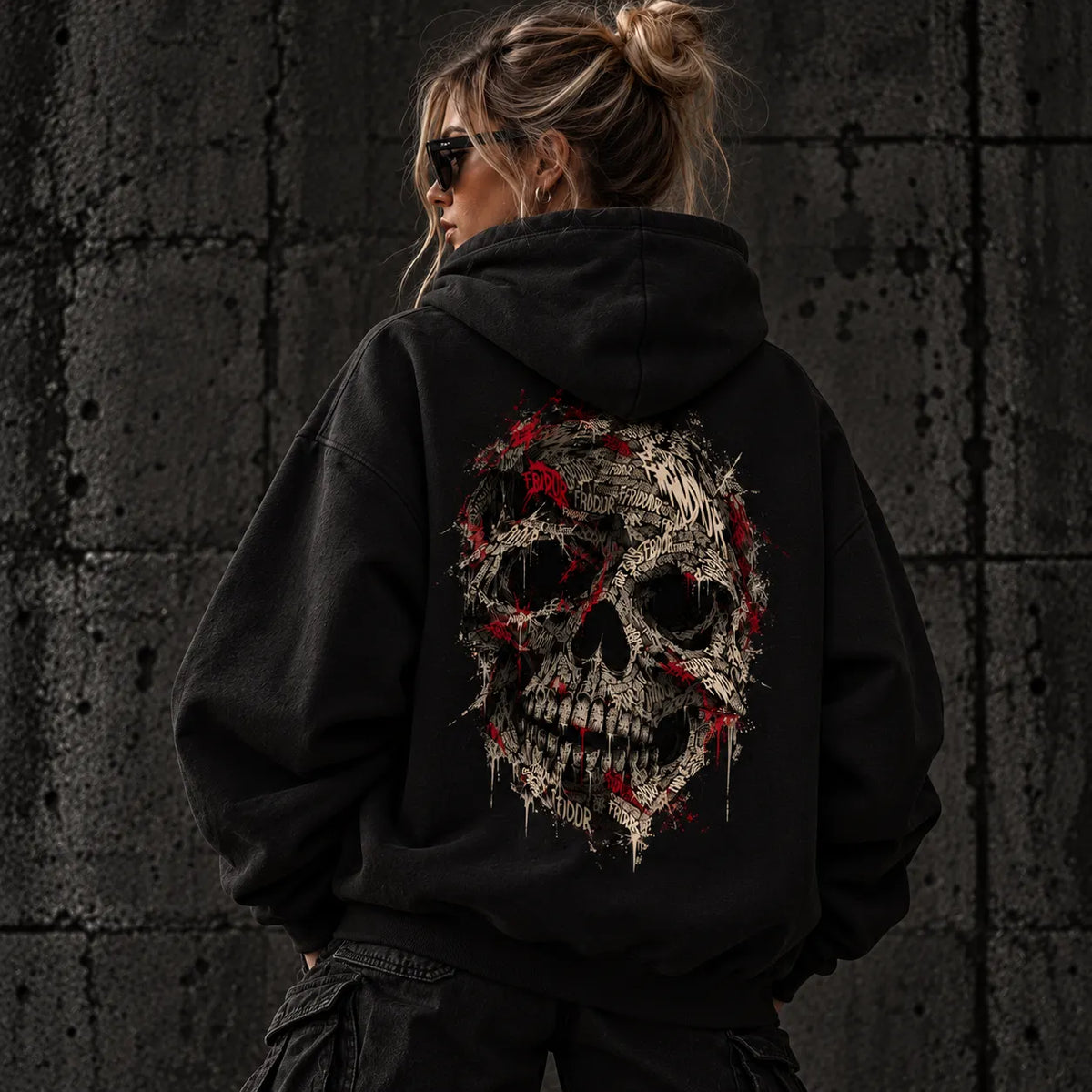 FRIÐUR Typo Skull – Oversized Hoodie